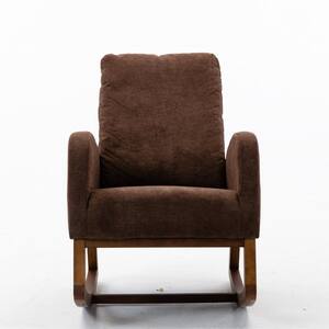 Coffee Fabric Rocking Chair Living Room Chair(Set of 1)