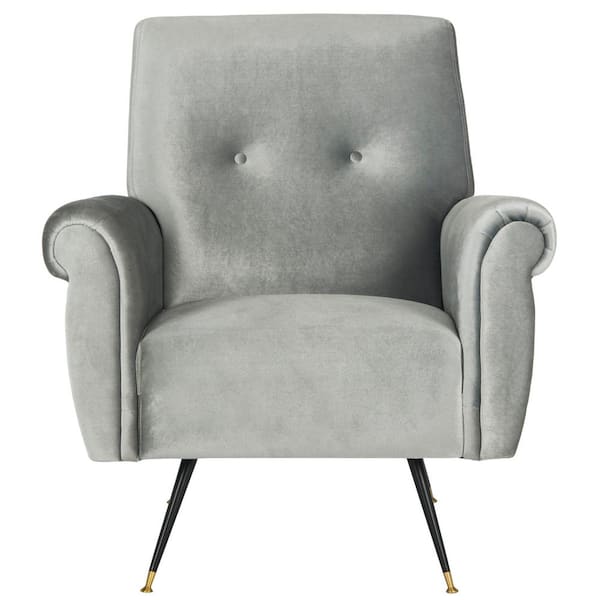 SAFAVIEH Mira 32 in. Light Gray Polyester Arm Chair