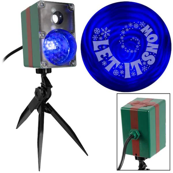 LightShow Blue/White Christmas Projection SwirlingSpirals-Let It Snow Halloween Light Projector