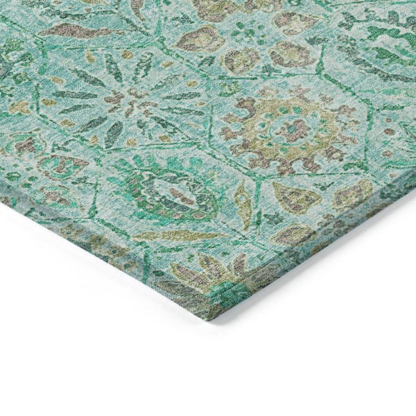 Chantille Machine Washable Indoor/Outdoor Abstract ACN1938 Aqua 3 ft. x 4 ft. Area Rug