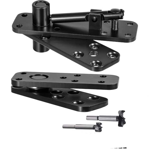 Black 570 lb. Load-Bearing Thickened Solid Stainless Steel 360° Swinging Pivot Hinge for Secret Doors, Bookcase, Murphy