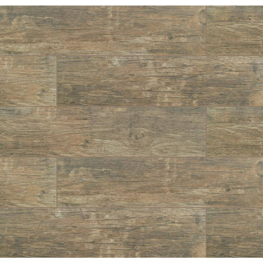 Home Decorators Collection Redwood Natural 6 In X 24 In Matte Porcelain Floor And Wall Tile 10 Sq Ft Case Nredwnat6x24 The Home Depot