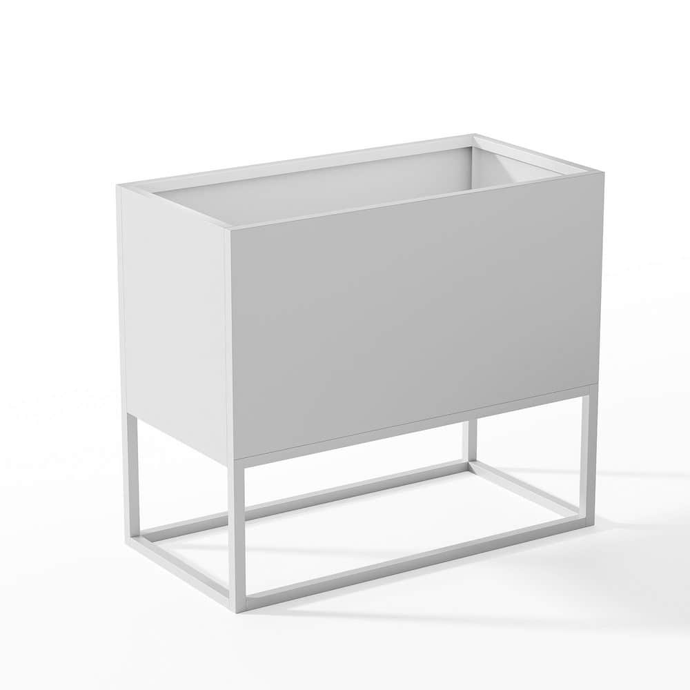 36 x 18 x 19 in. Large Metal Rectangular Planter, Shelves, Drainage Holes E
