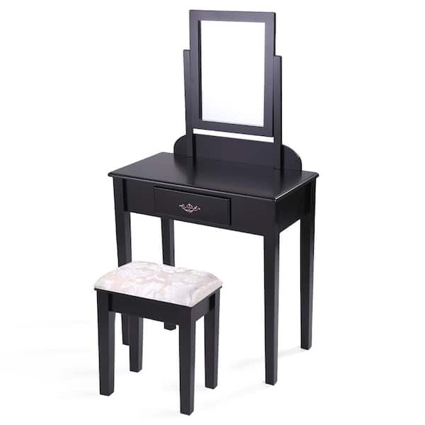 black dresser stool