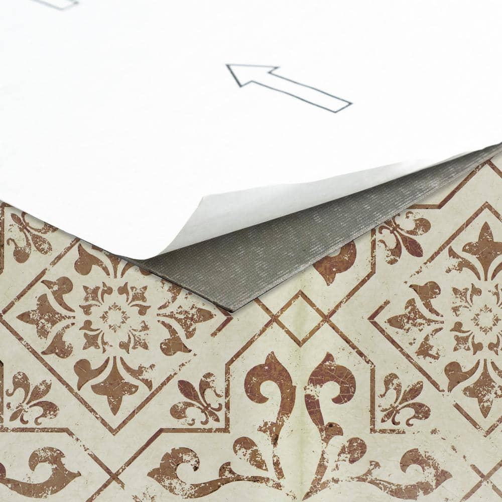 Retro Tan and Taupe 12'' x 12'' Vinyl Peel and Stick Floor Tiles
