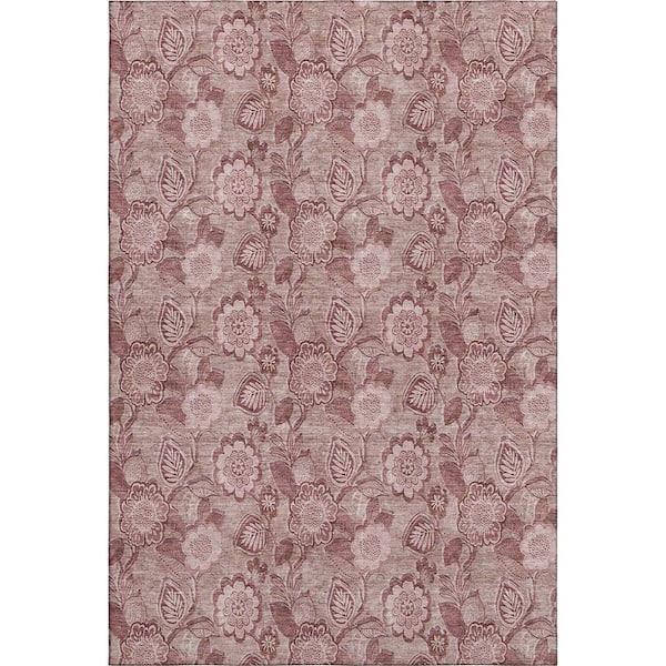 Mayfield Premium Machine Washable Abstract AMF1939 Blush 10 ft. x 14 ft. Area Rug
