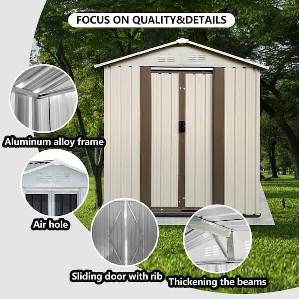 Huluwat 5 ft. W x 3 ft. D Outdoor Metal Storage Shed with Double