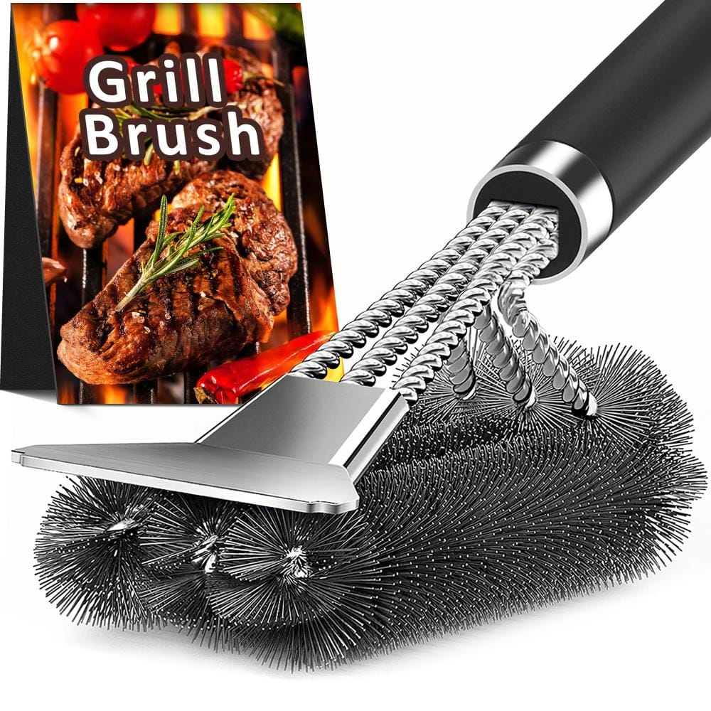 Primehome 18" Grill Brush with Scraper - Heavy Duty Adjustable Handle for Gas/Charcoal Grill Cleaning, BBQ Gift HD-VK-Gbrush-2