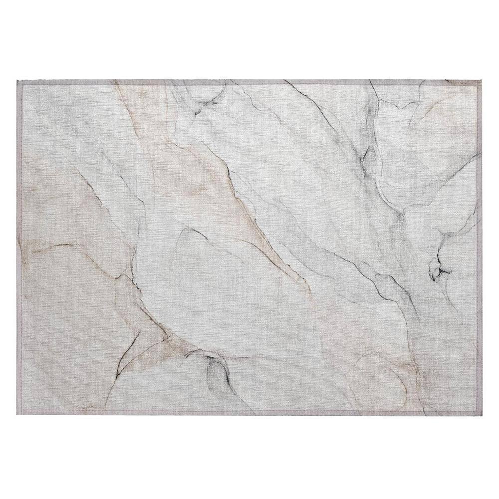 Beige Ivory and Gray 2 ft. x 3 ft. Abstract Indoor/Outdoor Area Rug price history on PriceWatchPro