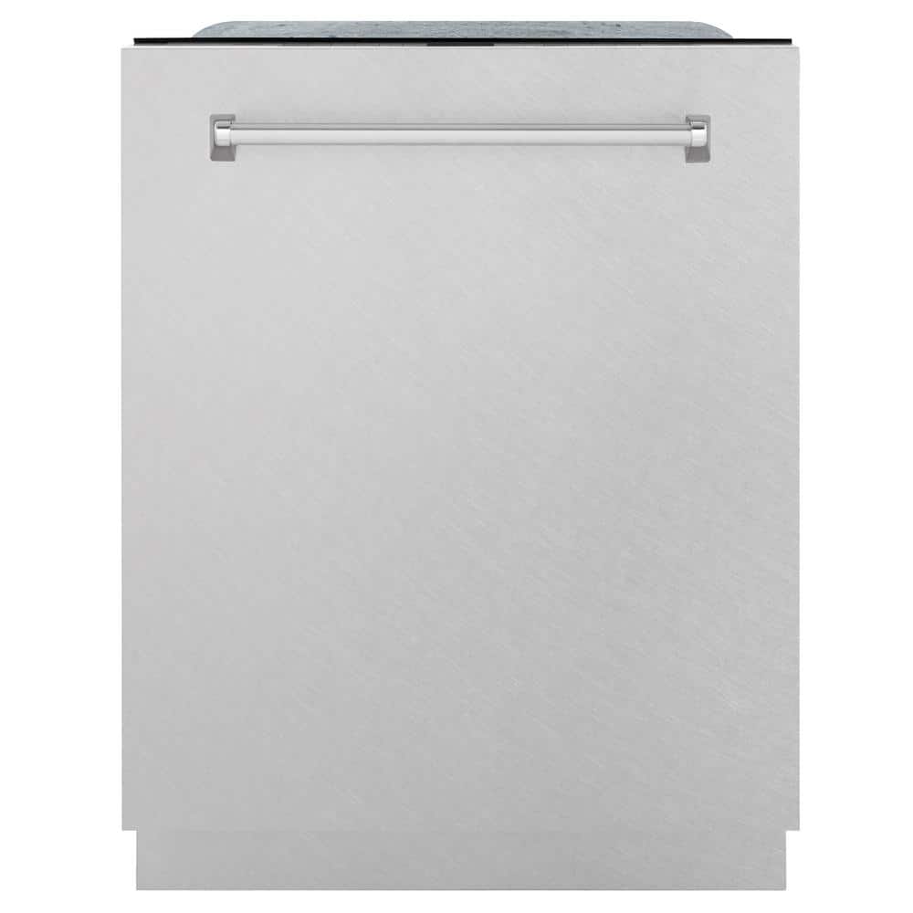 ZLINE Kitchen and Bath Monument Series 24 in. Top Control 6-Cycle Tall Tub Dishwasher with 3rd Rack in Fingerprint Resistant Stainless Steel