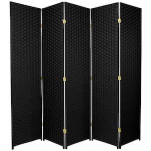 6 ft. Black 5-Panel Room Divider