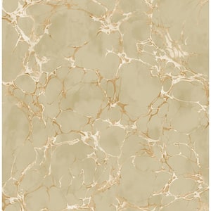 Patina Crackle Metallic Bronze and Tan Marble Paper Strippable Roll (Covers 56.05 sq. ft.)