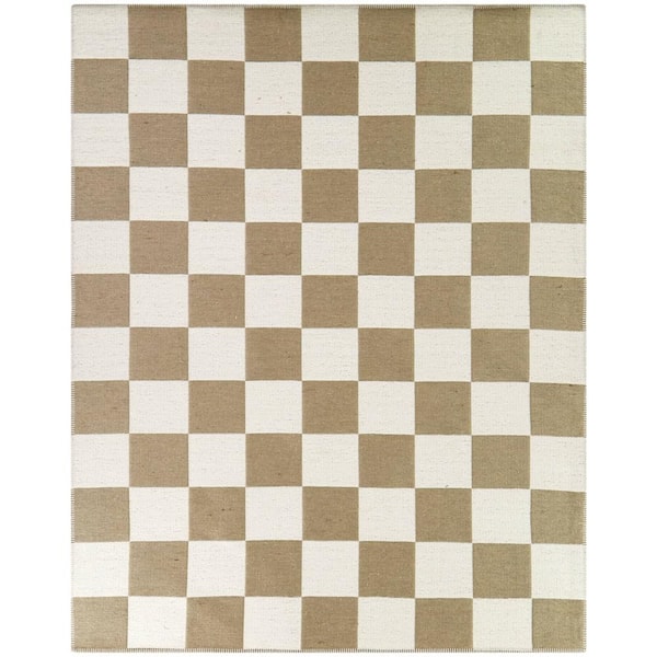 Mariani Tan 5 ft. x 7 ft. Checkered Area Rug