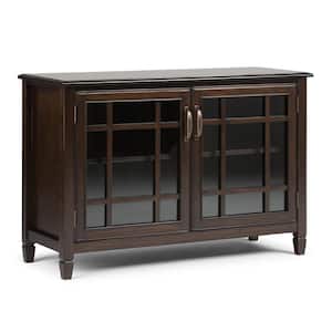 Connaught Solid Wood 46 in. Wide Traditional Low Storage Cabinet in Dark Chestnut Brown