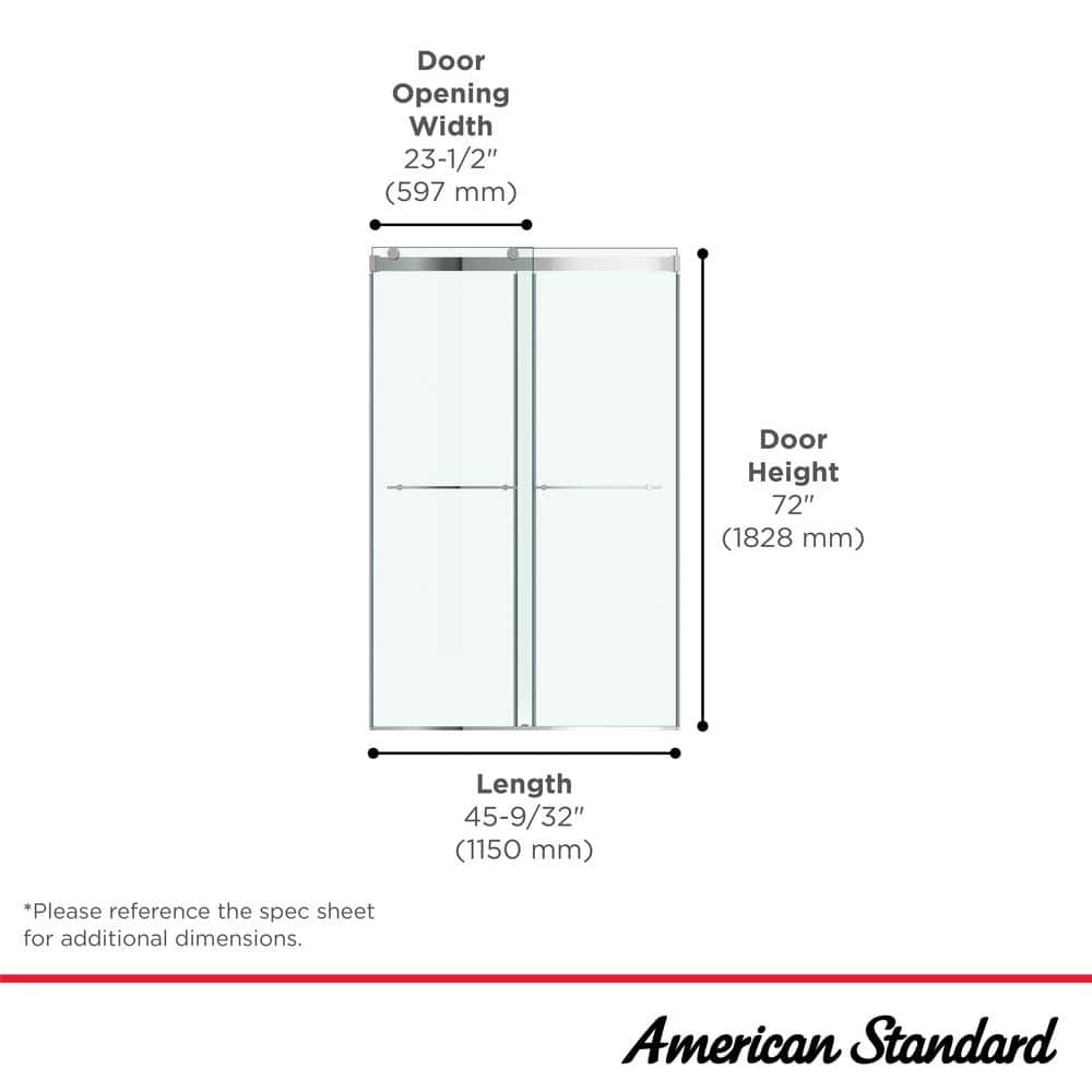 Silver Frameless Sliding Shower Door with Tempered Glass