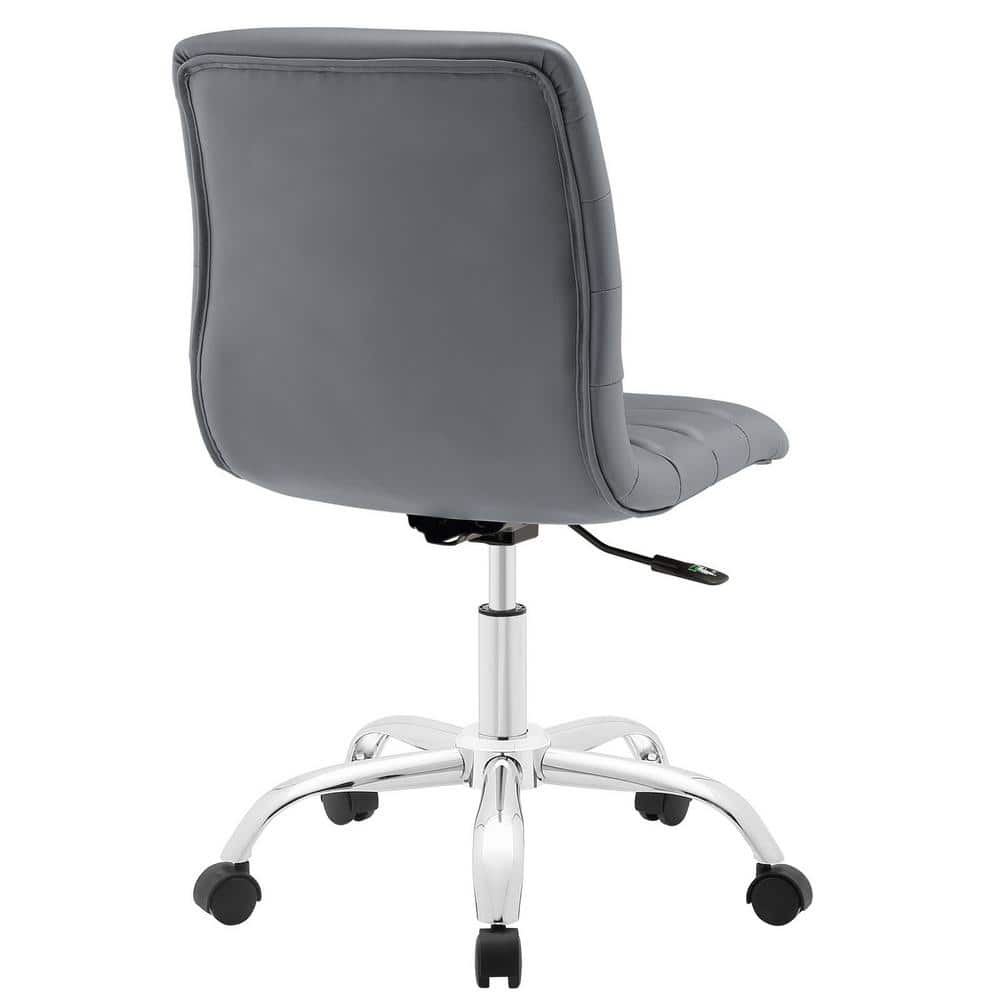 Ripple Mid-Back Swivel Task Chair in Gray Faux Leather