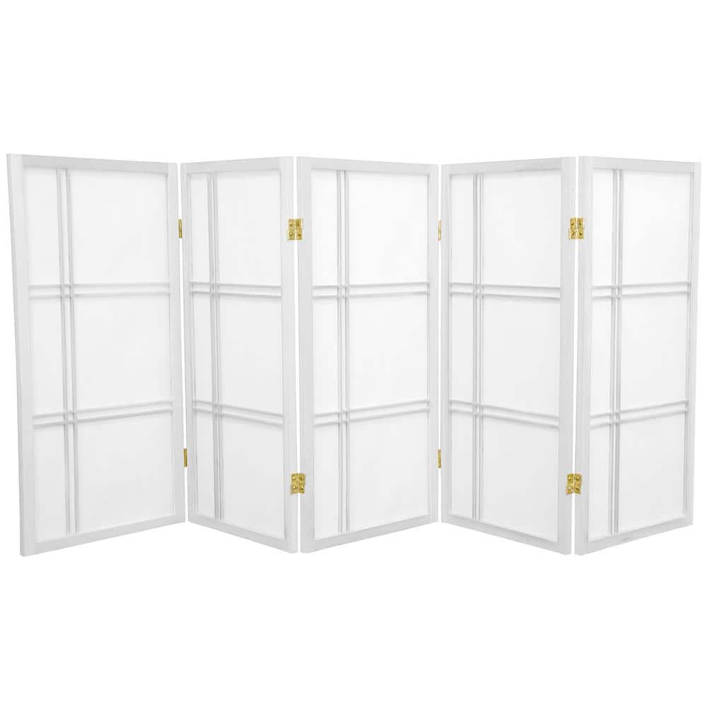 Oriental Furniture 3 ft. Short Double Cross Shoji Screen White 5