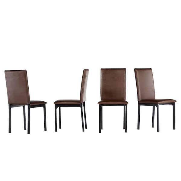 HomeSullivan Bedford Brown Faux Leather Dining Chair (Set of 2)
