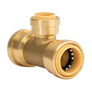 3/4 in. x 3/4 in. x 1/2 in. Push-to-Connect Brass Reducing Tee Fitting