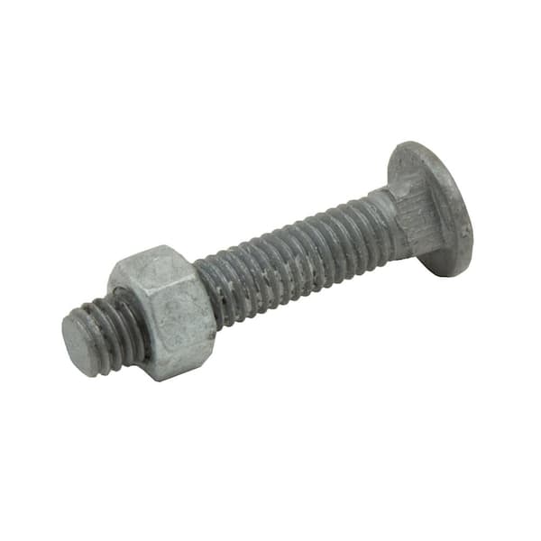 YARDGARD 3/8-16 x 2 in. Galvanized Chain Link Fence Carriage Bolt and ...