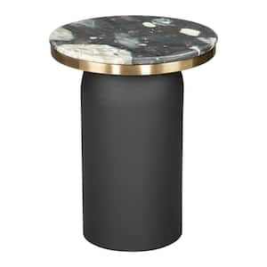 Luxor 16.3 in. W Multicolor 20.9 in. H Round Marble End Table
