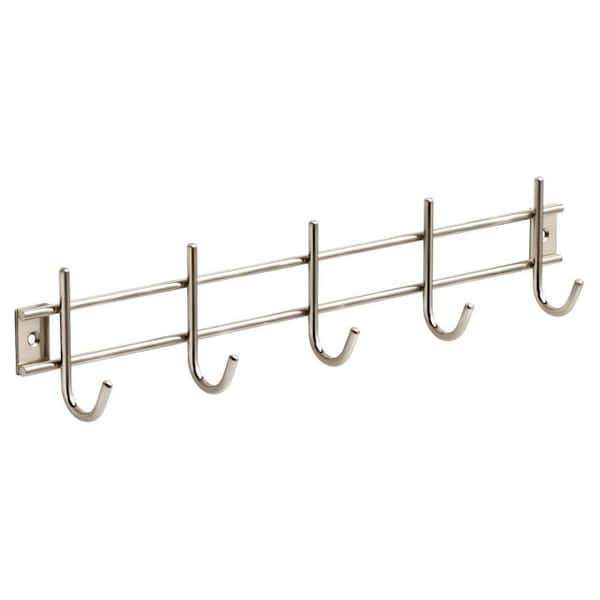 Hoks Rack Liberty Lucerne 16 in. Satin Nickel Hook Rack LUCERHR-SN-U - The Home Depot