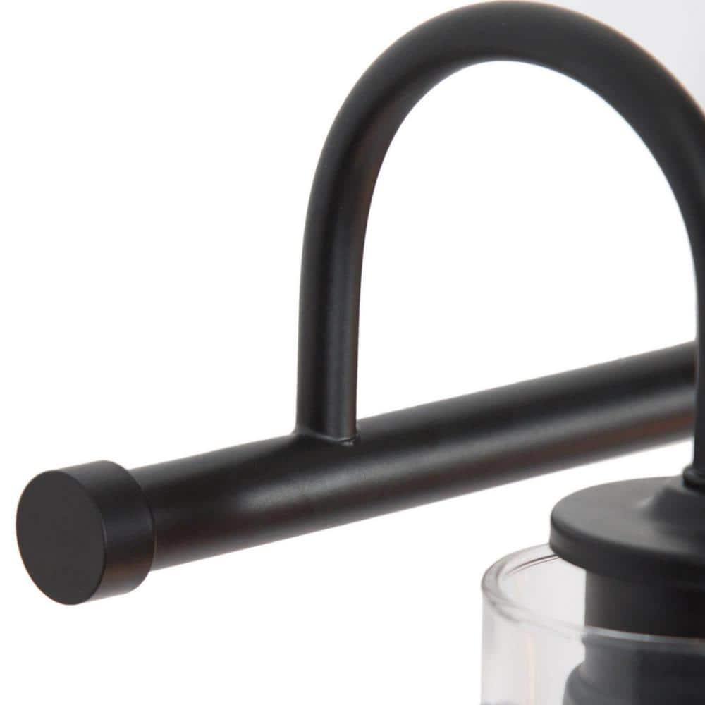 Charm 22-Inch Matte Black LED Vanity Light with Clear Glass Shades