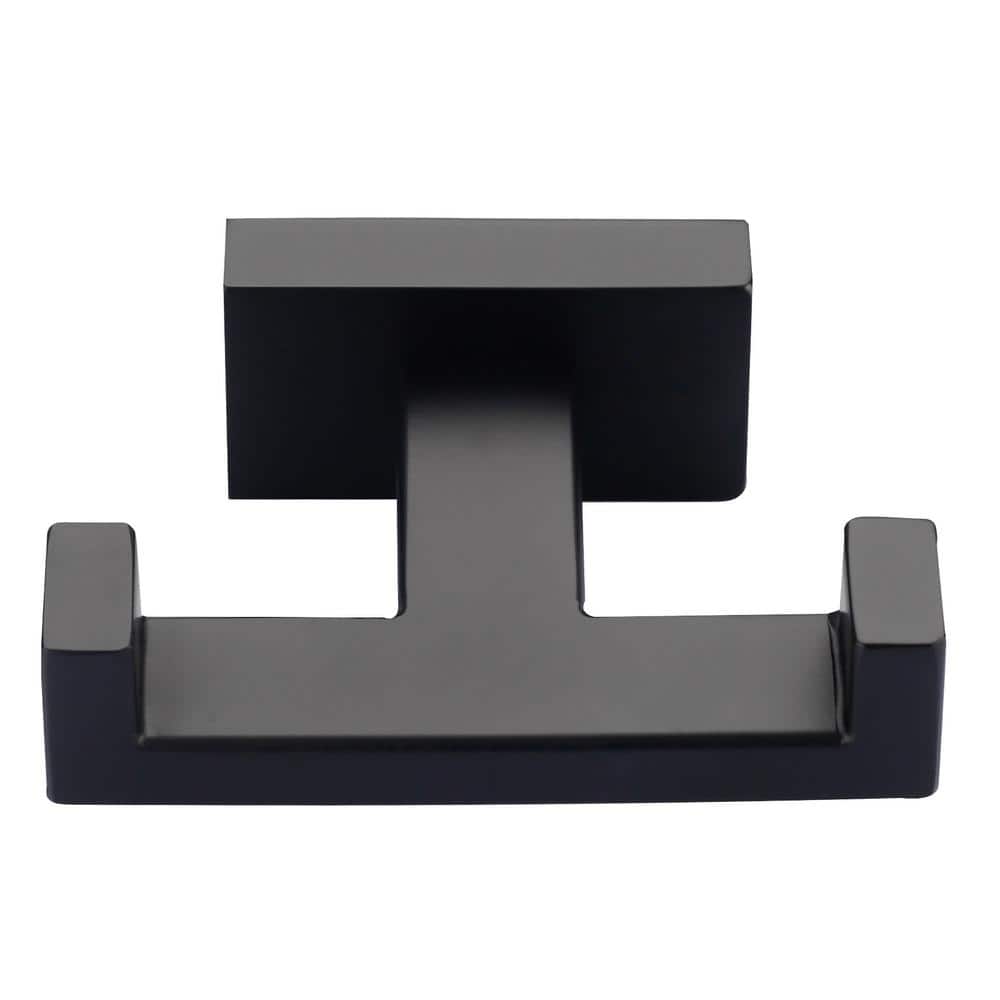 Wall Mounted Square J-Hook Robe/Towel Hook in Matte Black