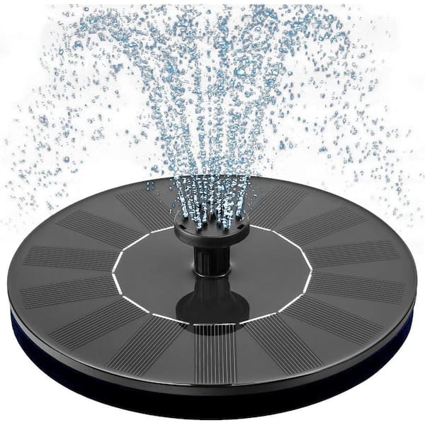 Solar Powered Bird Bath Fountain Pump with 6 Nozzles Free Standing Floating Water Fountain for Garden Pond, Pool Outdoor