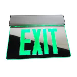 EXL2 Series 3.6-Volt Mirrored Integrated LED Emergency Exit Sign with Green Lettering