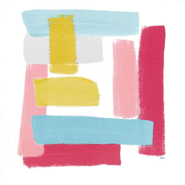 Clicart "Peacock Pinks" by Shelby Dillon Unframed Abstract Art Print 72 in. x 72 in.