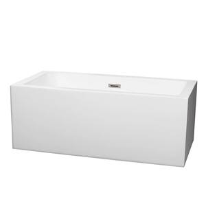 Melody 5 ft. Center Drain Soaking Tub in White