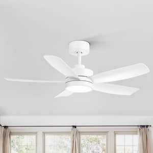 Valentine 42 in. Indoor Integrated LED White Ceiling Fan with Light, Propeller Blades and Remote Control Included