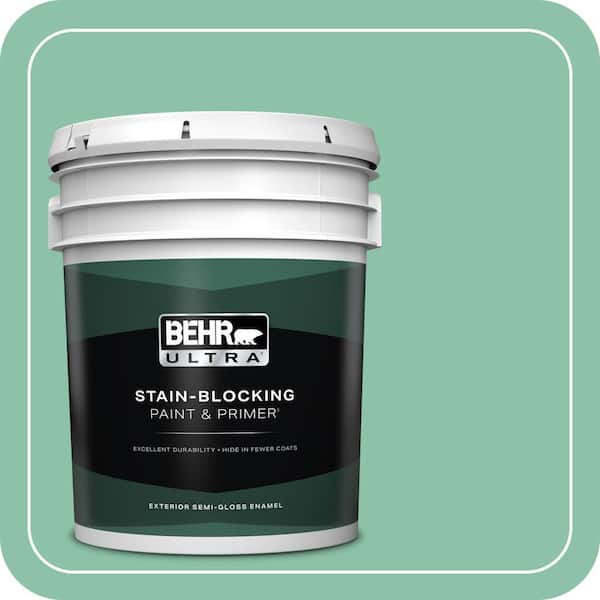BEHR ULTRA 5 gal. Home Decorators Collection #HDC-WR14-8 Spearmint Frosting Semi-Gloss Enamel Exterior Paint & Primer