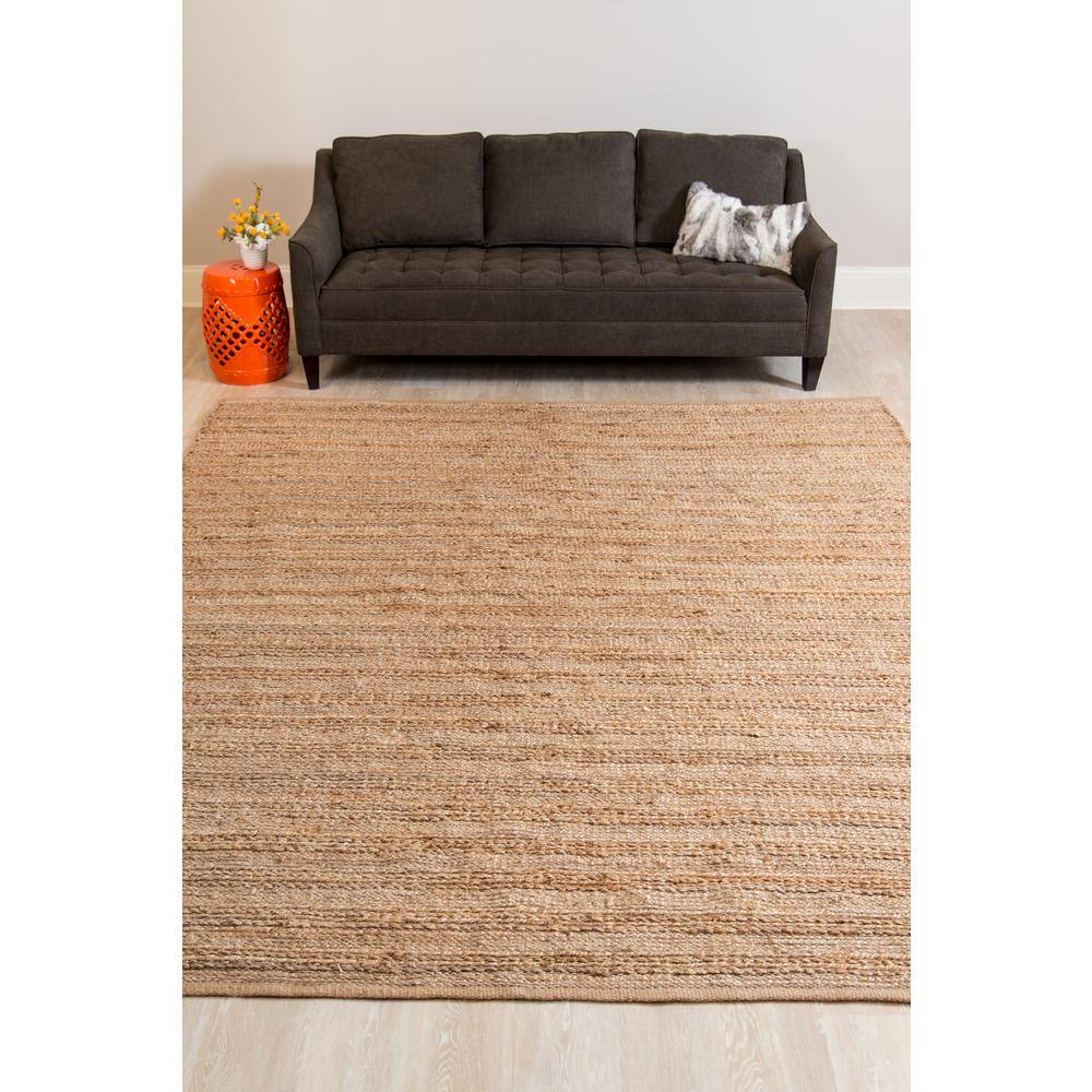 Handwoven Reversible Brown Wool 8' x 10' Area Rug