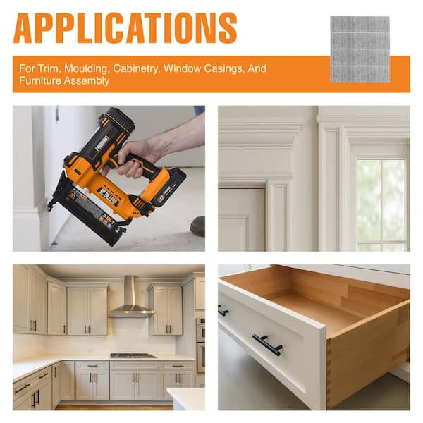 Freeman - 18-Gauge 1-1/4 in. Glue Collated Brad Nails - 1,000 Count - Galvanized Steel, Ideal for Trim, Moulding, and Baseboards