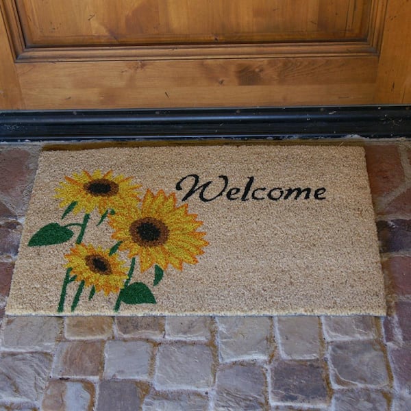 Flower Welcome Mat, Sunflower Doormat, Summer Doormat