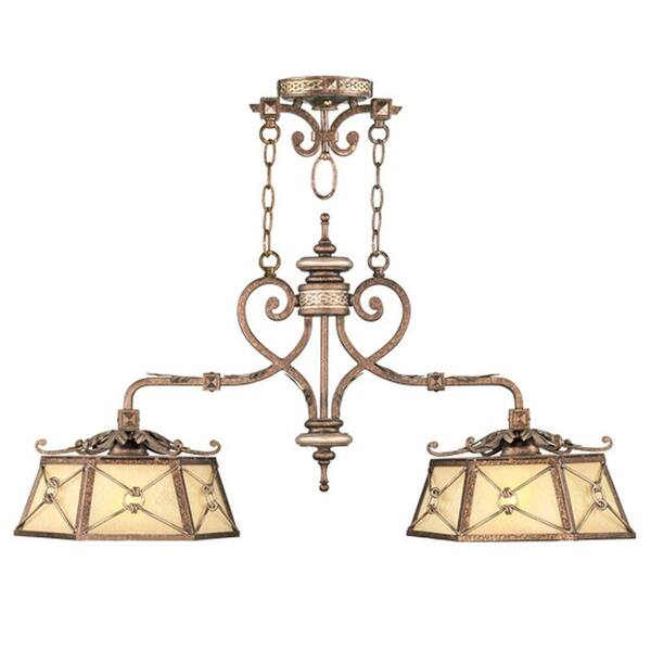 Livex Lighting Providence 2-Light Palatial Bronze with Gilded Accents Incandescent Ceiling Island Pendant