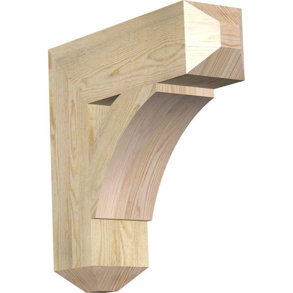 Ekena Millwork 6 in. x 22 in. x 22 in. Douglas Fir Thorton Craftsman Rough Sawn Bracket