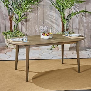 Stamford Grey Oval Wood Outdoor Patio Dining Table