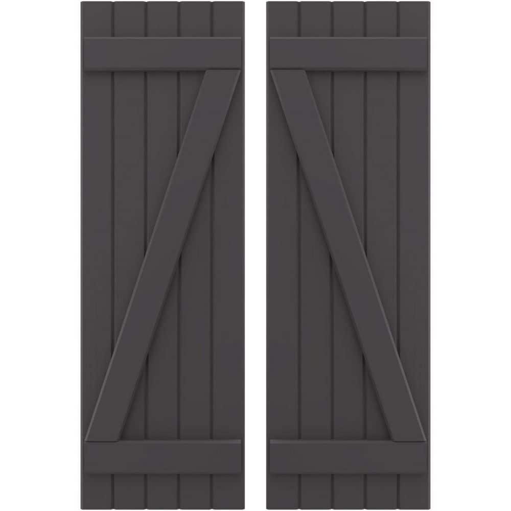 17-1/2 in. W x 78 in. H Americraft 5 Board Exterior Real Wood Joined Board and Batten Shutters with Shadow Mountain price history on PriceWatchPro