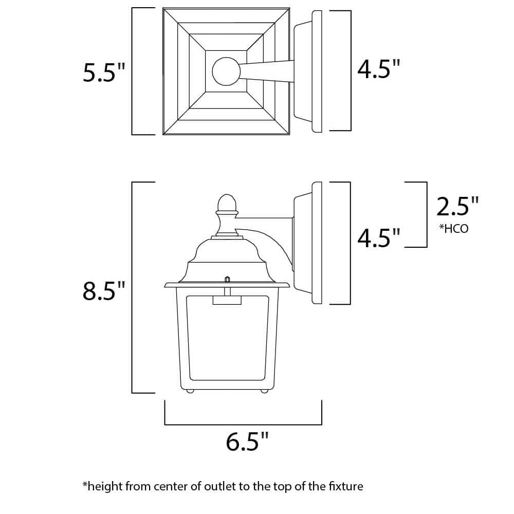 Black Aluminum Dimmable Outdoor Lantern Sconce
