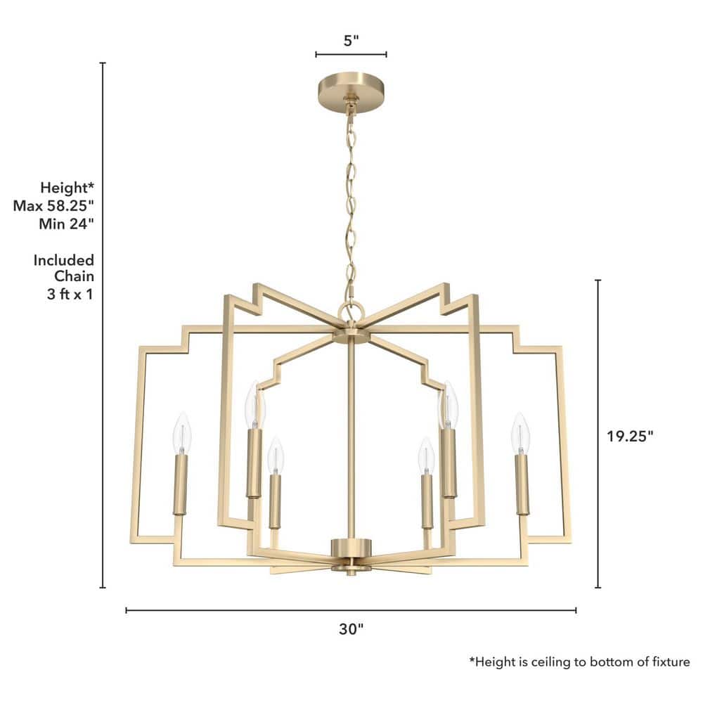 Zoanne 6-Light Nickel Geometric Chandelier