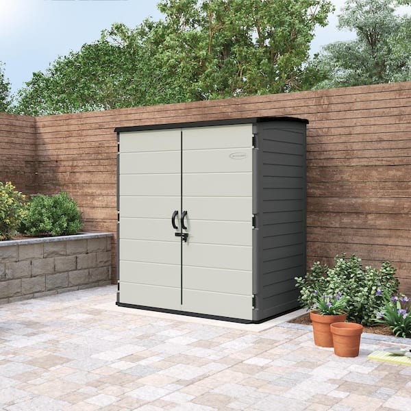 5 ft. 10.5 in. x 3 ft. 8.25 in. x 6 ft. 5.5 in. Extra-Large Plastic Vertical Shed