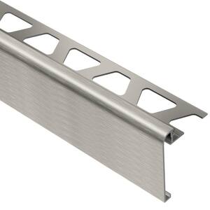Rondec-Step Brushed Nickel Anodized Aluminum 5/16 in. x 8 ft. 2-1/2 in. Metal Tile Edging Trim