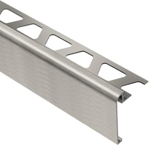 Rondec-Step Brushed Nickel Anodized Aluminum 3/8 in. x 8 ft. 2-1/2 in. Metal Tile Edging Trim