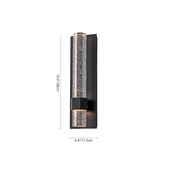 HUOKU Eaves 1-Light 4.5 in.W Matte Black Integrated LED Hardwired