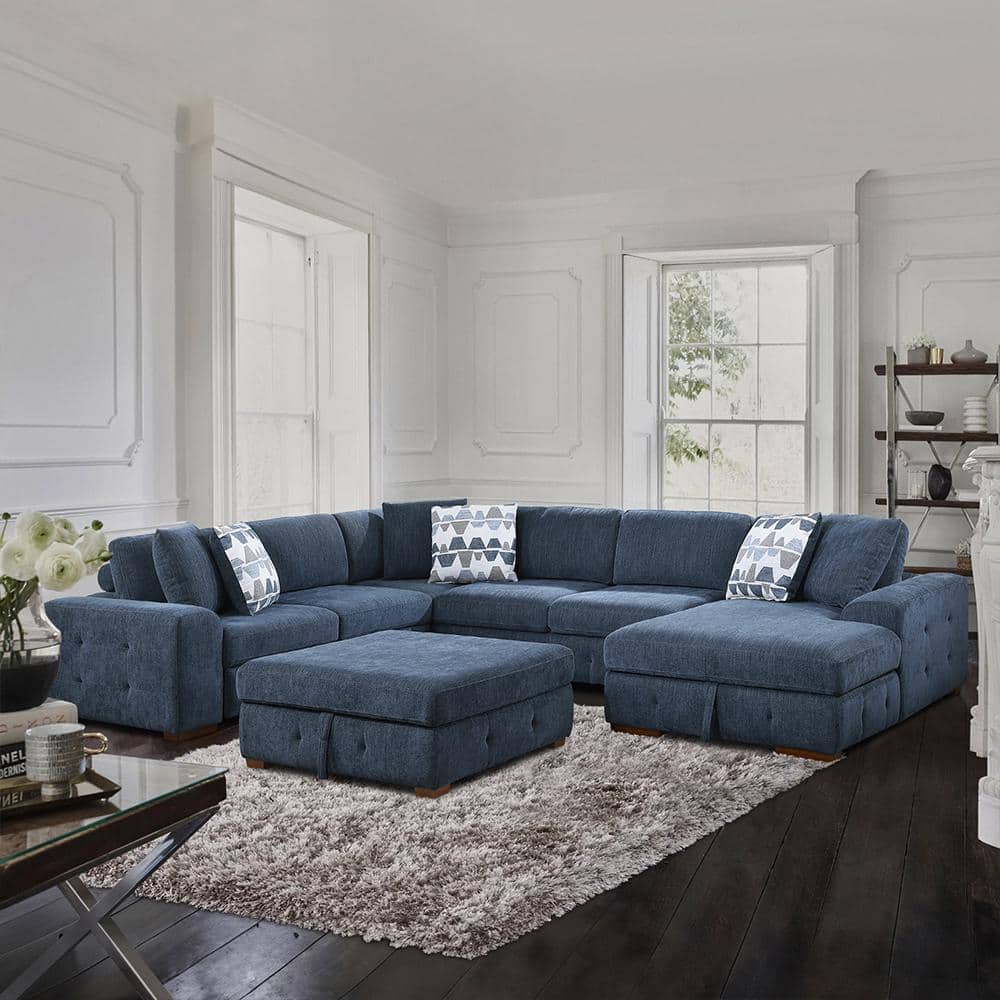Lazzara Laconia 143 in. Straight Arm 5-Piece Chenille Lazzara Laconia 143 in. Straight Arm 5-Piece Chenille