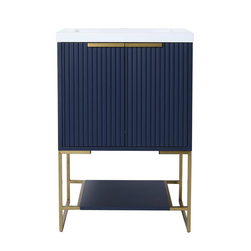 24 Inch Freestanding Bathroom Vanity With Resin Basin