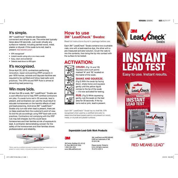 Reviews For 3m Leadcheck Instant Lead Test Swabs 2 Pack Lc 2sdc6 The Home Depot